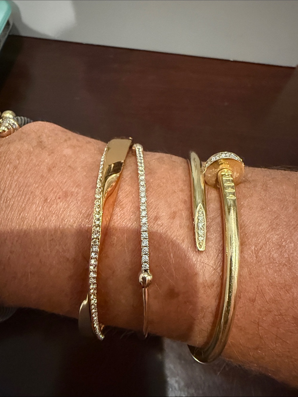 kate spade gold crystal twist bangle bracelet - Picture 3 of 3